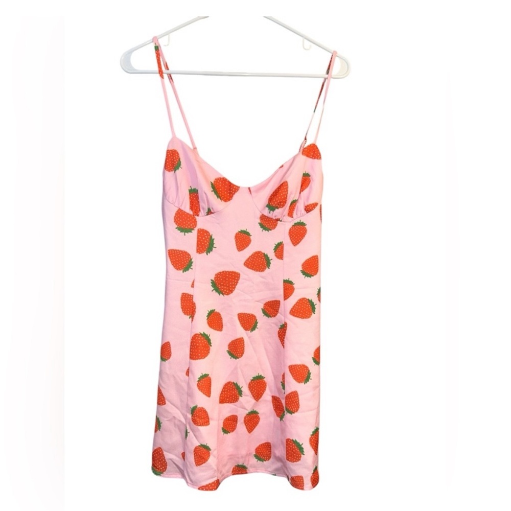 NWT RESA Strawberry Print Sweetheart Mini Dress – medium